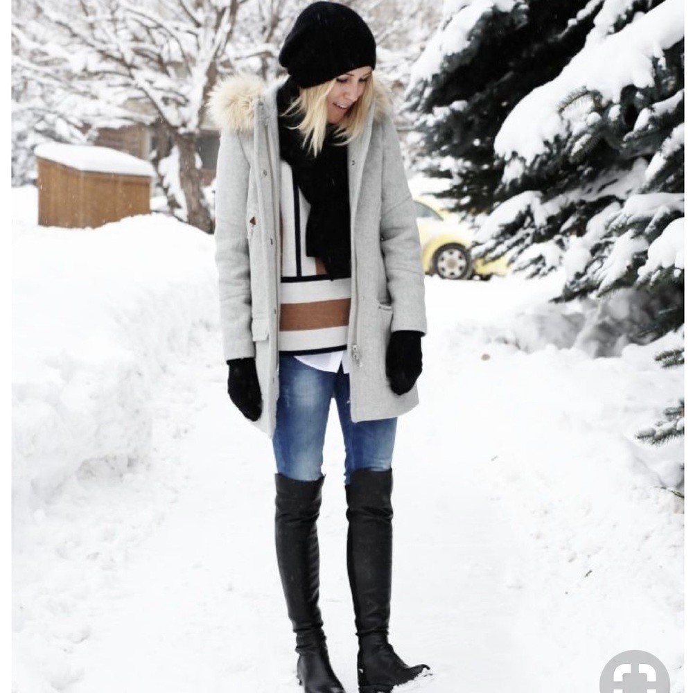 J. Crew chateau parka stadium cloth Size 4 NWT