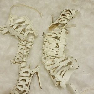 Thigh high gladiator heels