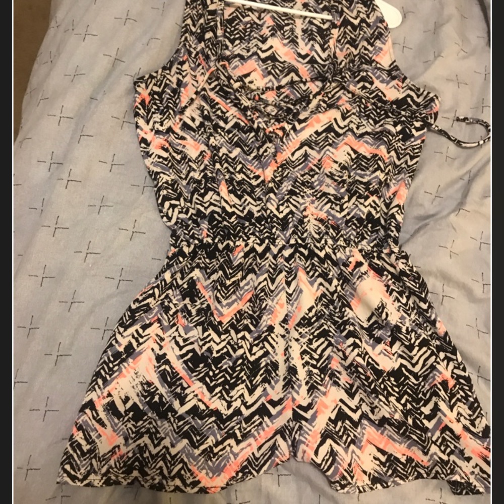 Aqua tribal print romper size small