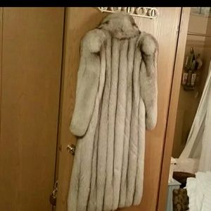 Blue fox fur coat