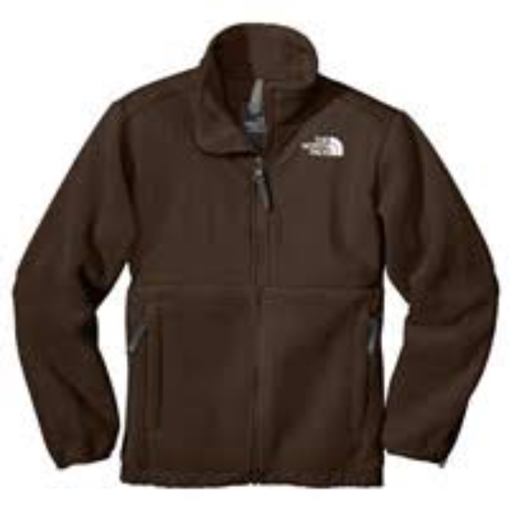 brown north face jacket