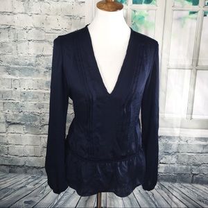 MICHALE Michael Kors, Silky Dark Blue Blouse. Lrg.