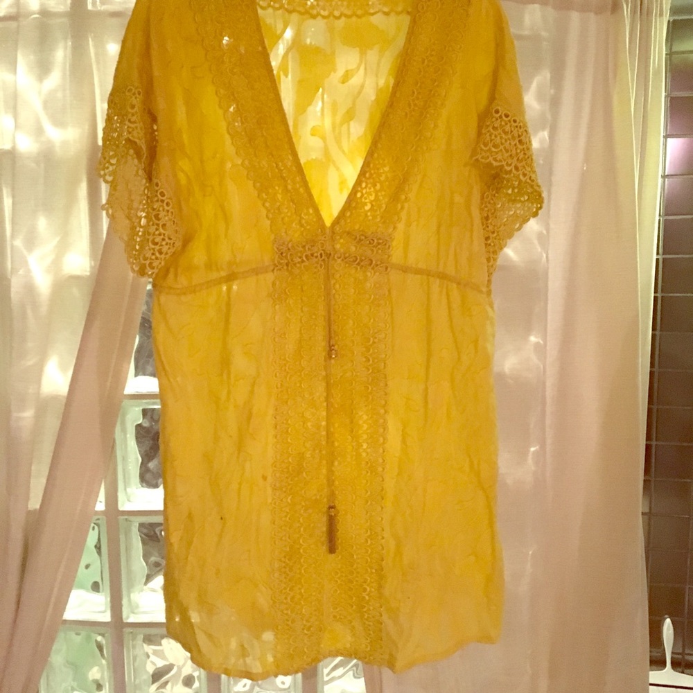 Despi yellow embroidered dress