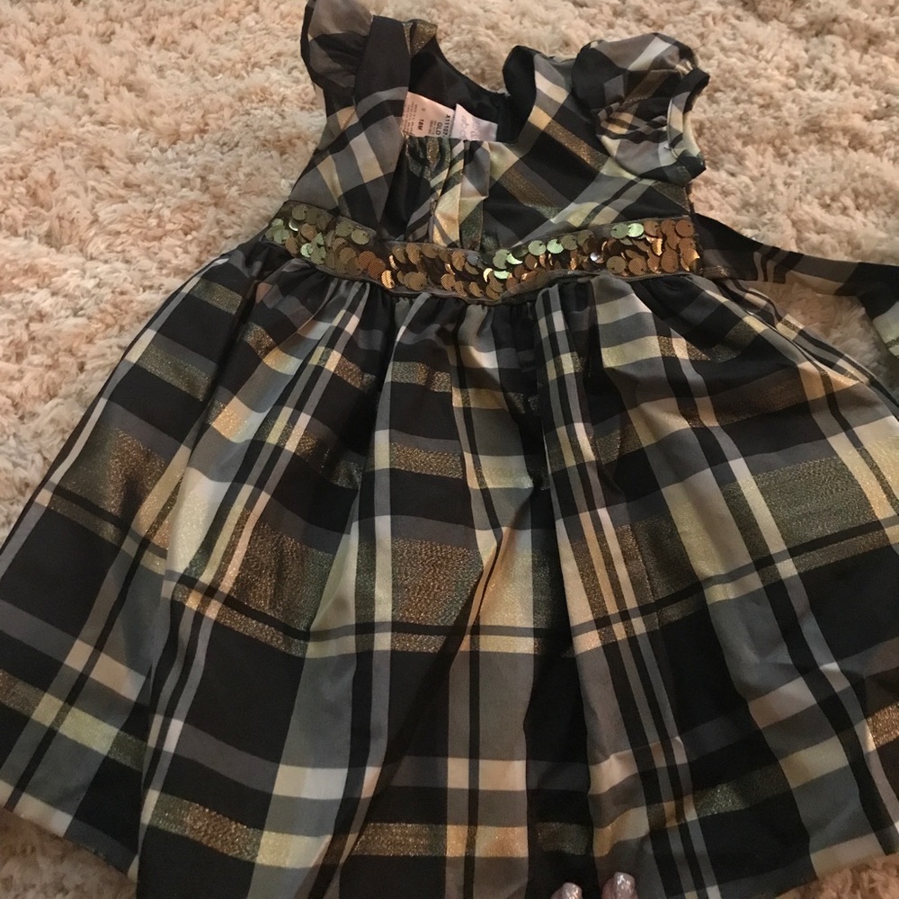 Iris and Ivy holiday dress black and gold