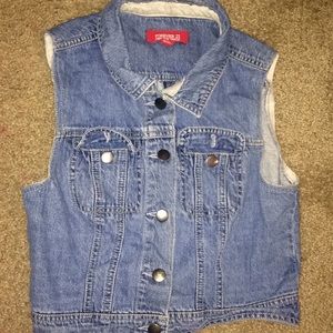 Blue Sleeveless Denim Jean Jacket