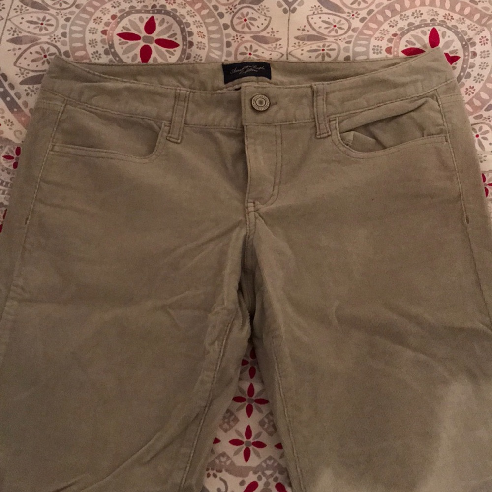 Grey American Eagle Corduroy Pants