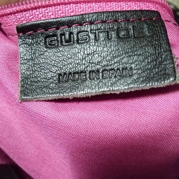 Gustto Spanish Leather Handbag Chocolate/Lime - Picture 6 of 7