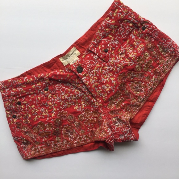 Denim & Supply Ralph Lauren Pants - Denim & Supply RALPH LAUREN Red Embellished Shorts