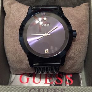 GUESS BLUE ROUND DIAMOND MESH WATCH