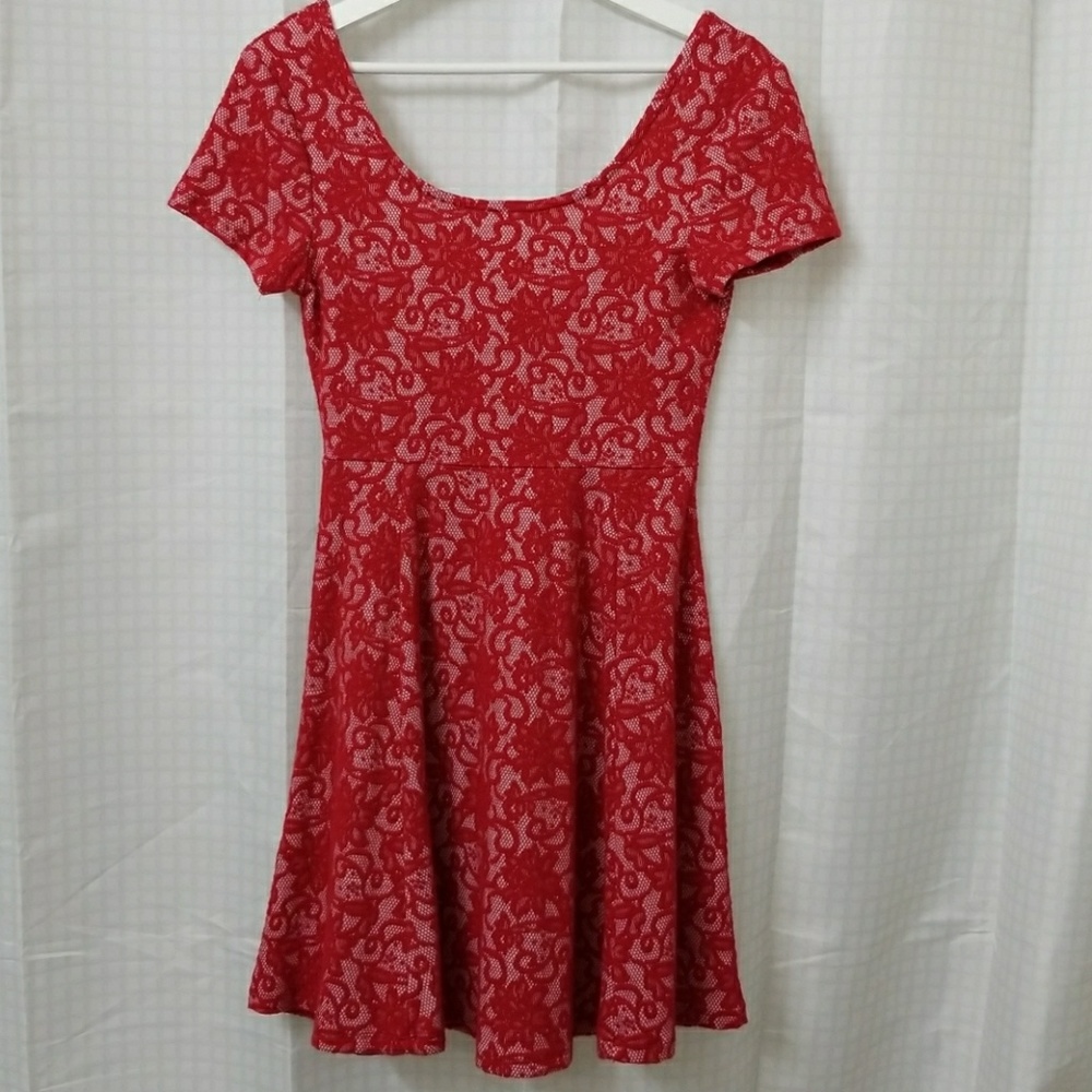 Red mini dress