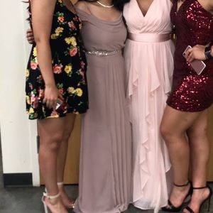 Dusty muave pink long formal dress