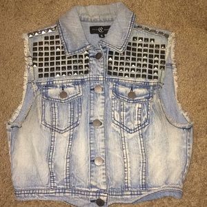 Blue Sleeveless denim jacket