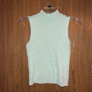 Turtleneck Sleeveless Crop Top