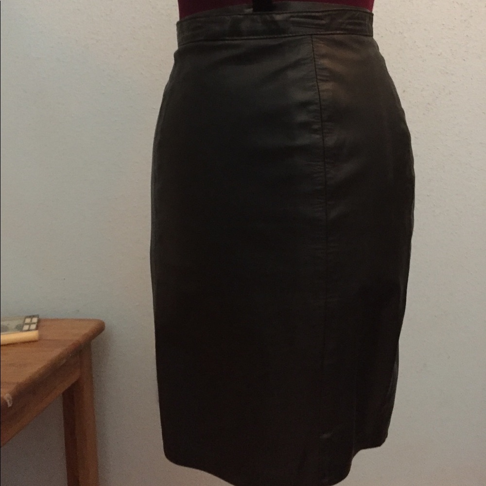 Black leather skirt