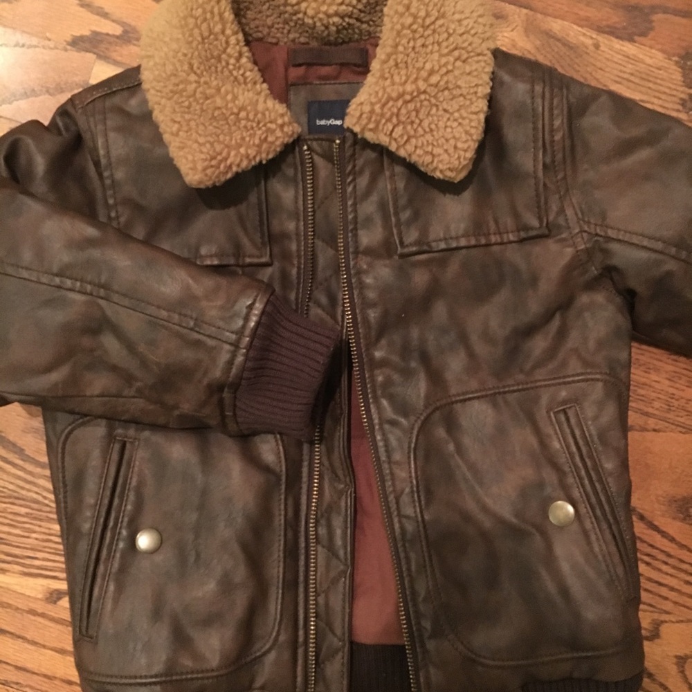GAP faux leather bomber coat