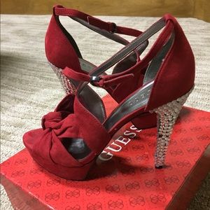 Guess Red Suede Heels