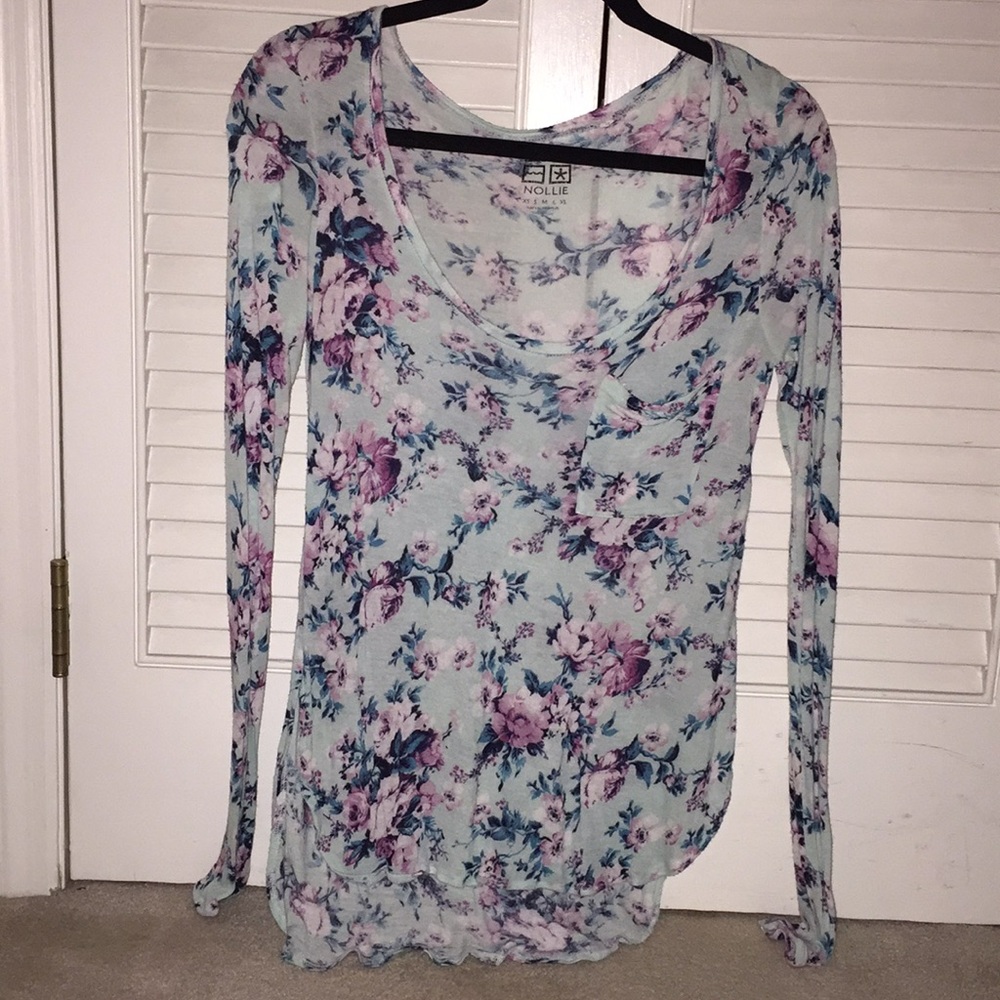 Nollie Long Sleeved Floral Printed Tee