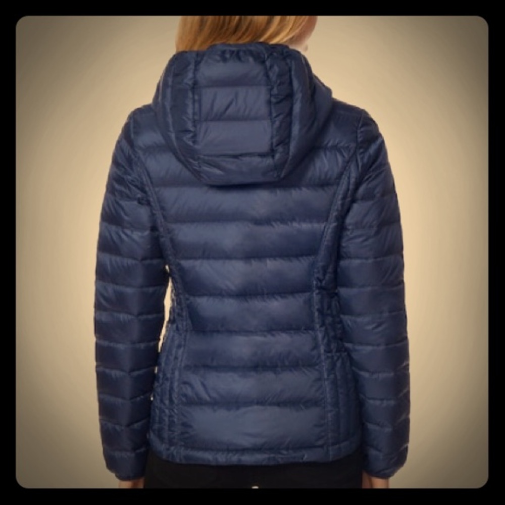 Heat Keep Down Puffer Hooded Jacket- Navy