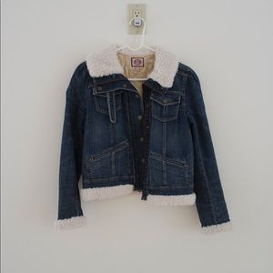 Juicy couture denim jacket w fur lining size M