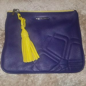 Trina Turk Purple and Lime Tassel Clutch