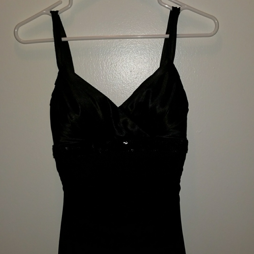 Black hi-lo dress