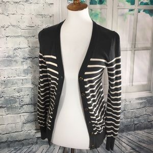 U/O - BDG. Striped Gray/ White Cardigan Sweater.