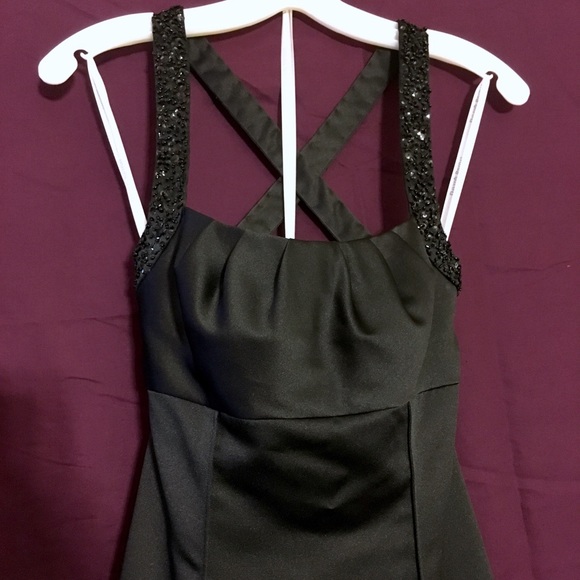 David’s Bridal Satin Beaded Xback Bridesmaid Dress - Picture 2 of 8