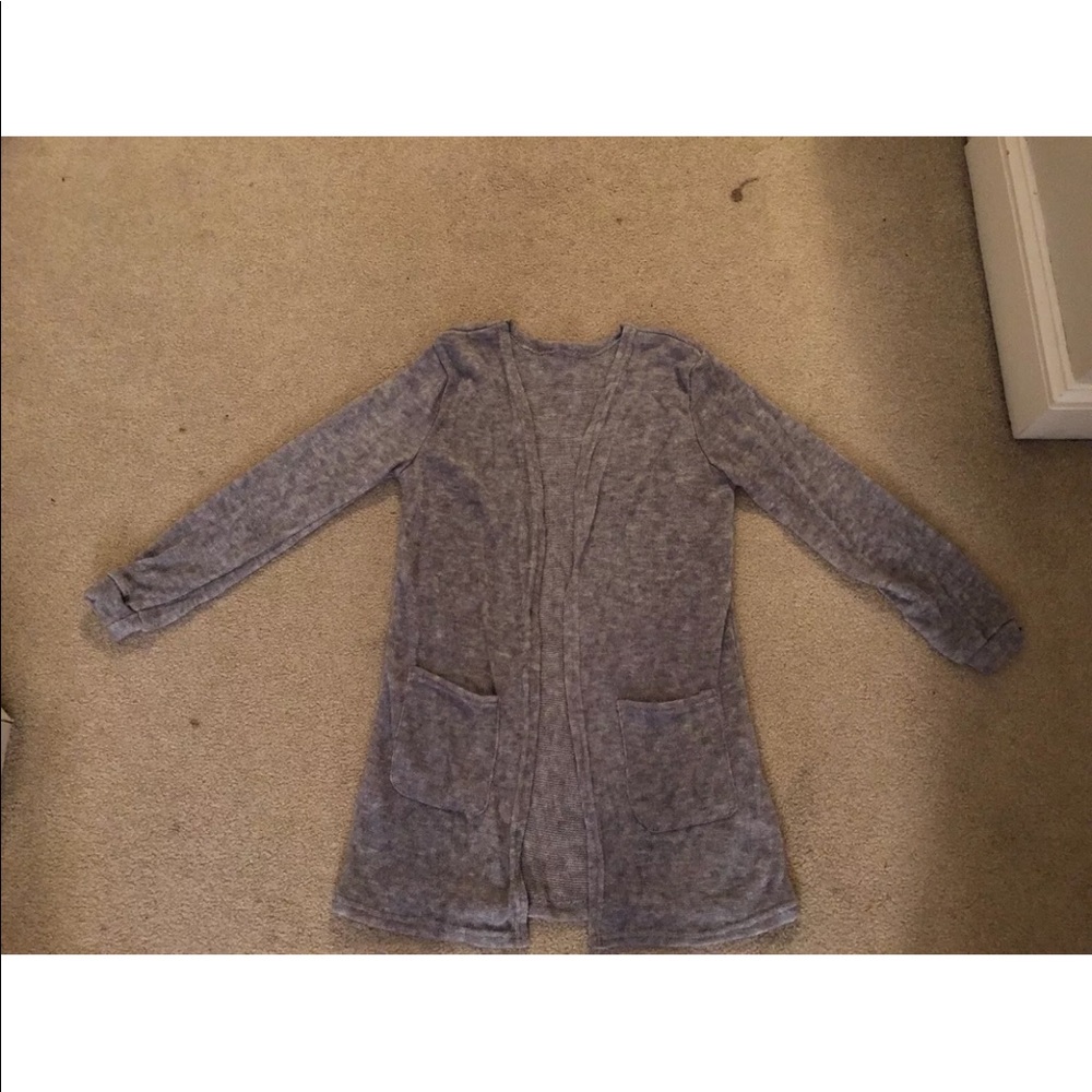 Grey cardigan sweater