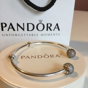 Pandora open bangle pave Clearance