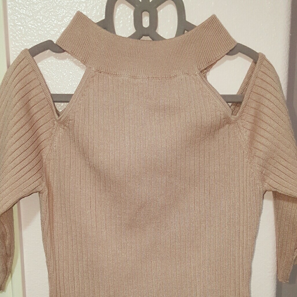 Pink Cold Shoulder Crop Top