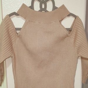 Pink Cold Shoulder Crop Top