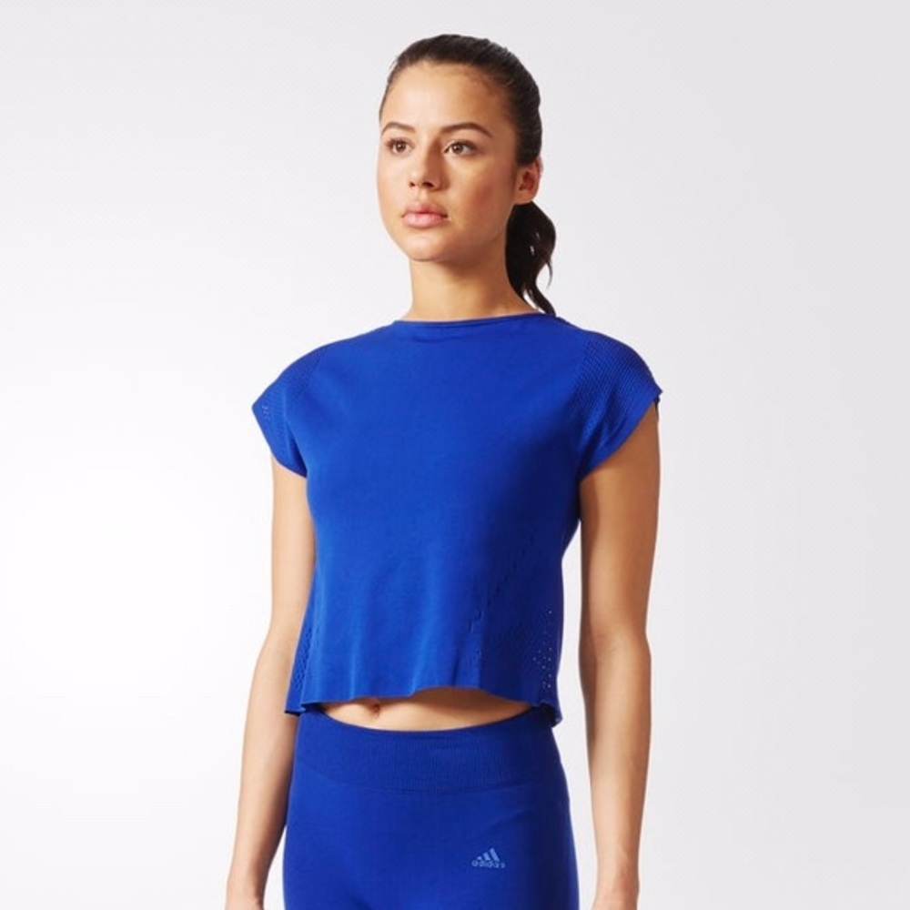 Adidas Warp Knit Tee Cropped - Mystery Ink Colour