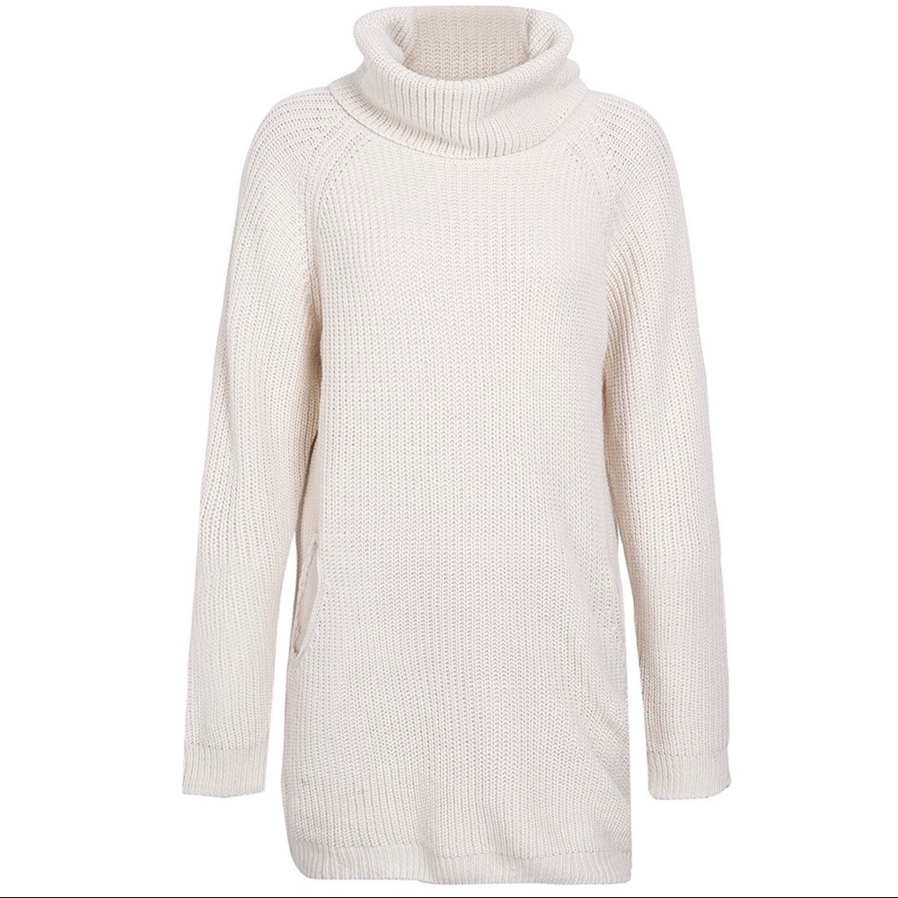 ‘Cora’ Beige Sweater Dress With Pockets - Picture 5 of 8