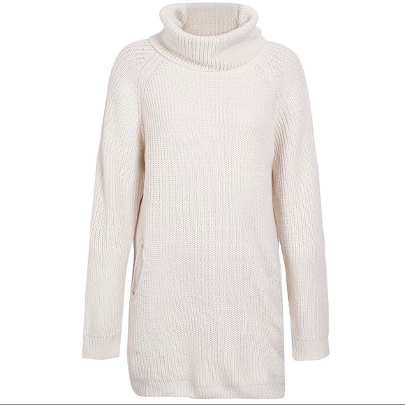 ‘Cora’ Beige Sweater Dress With Pockets - Picture 5 of 8