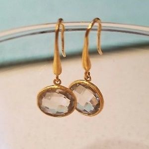 Citrine vermeil faceted modern cut drop earrings
