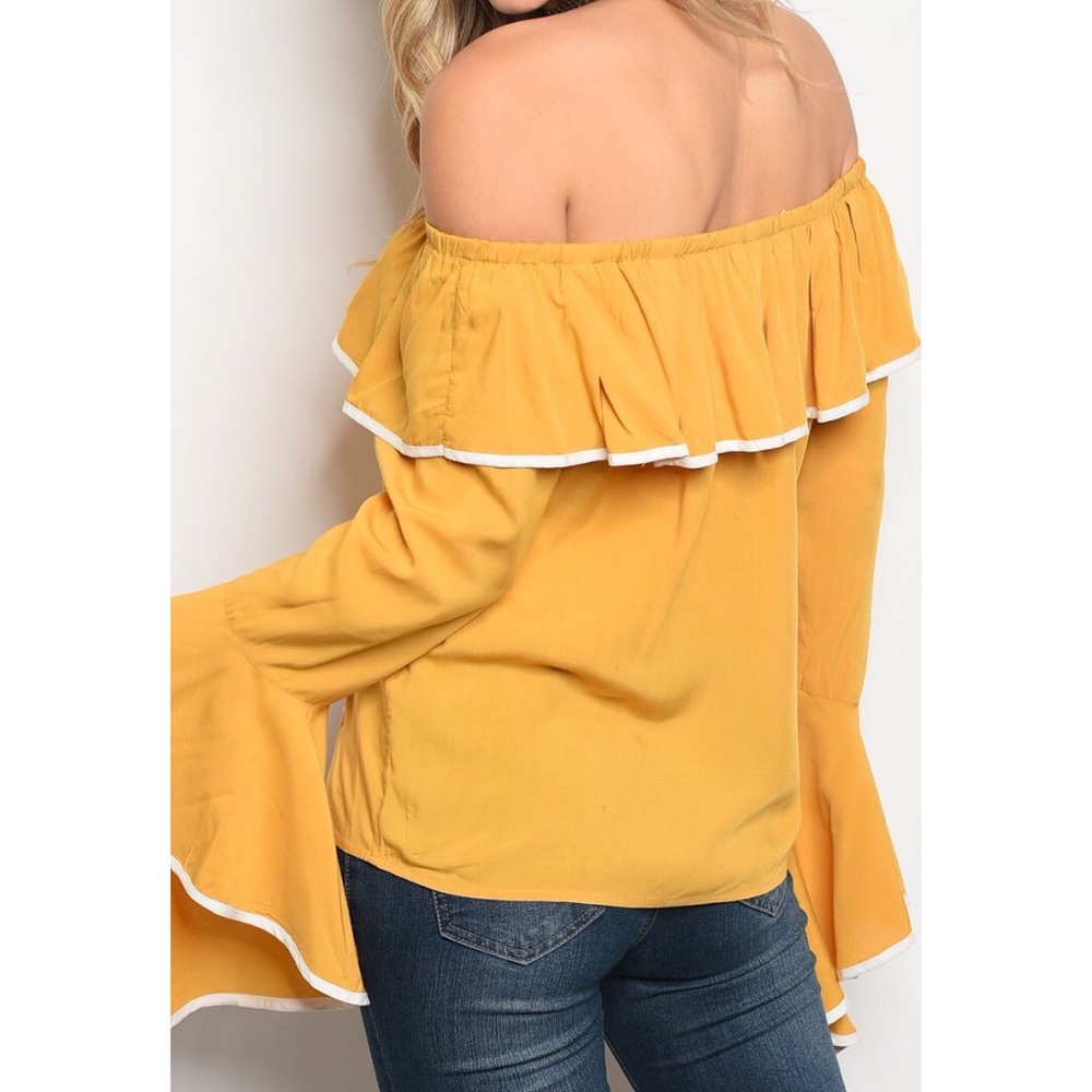 Mustard Embroidered Top - Picture 2 of 3
