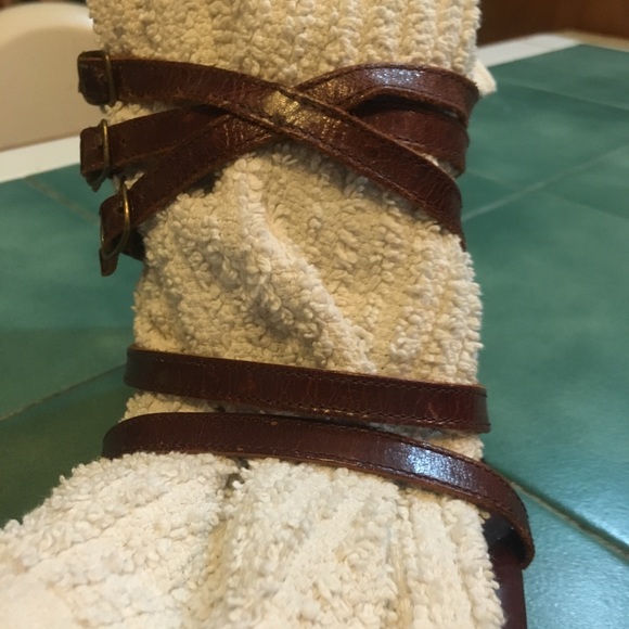 Bebe strappy leather wooden platform pumps! Size10 - Picture 5 of 8