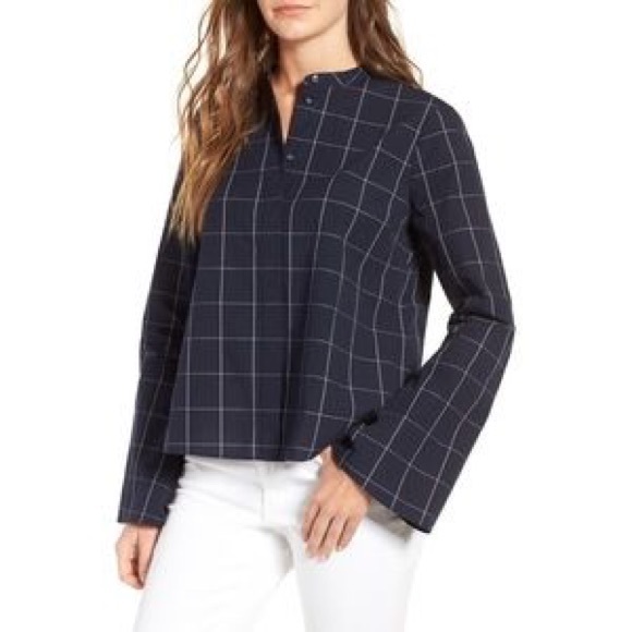 Madewell Tops - HOST PICK x2 Madewelll bell sleeve windowpane top