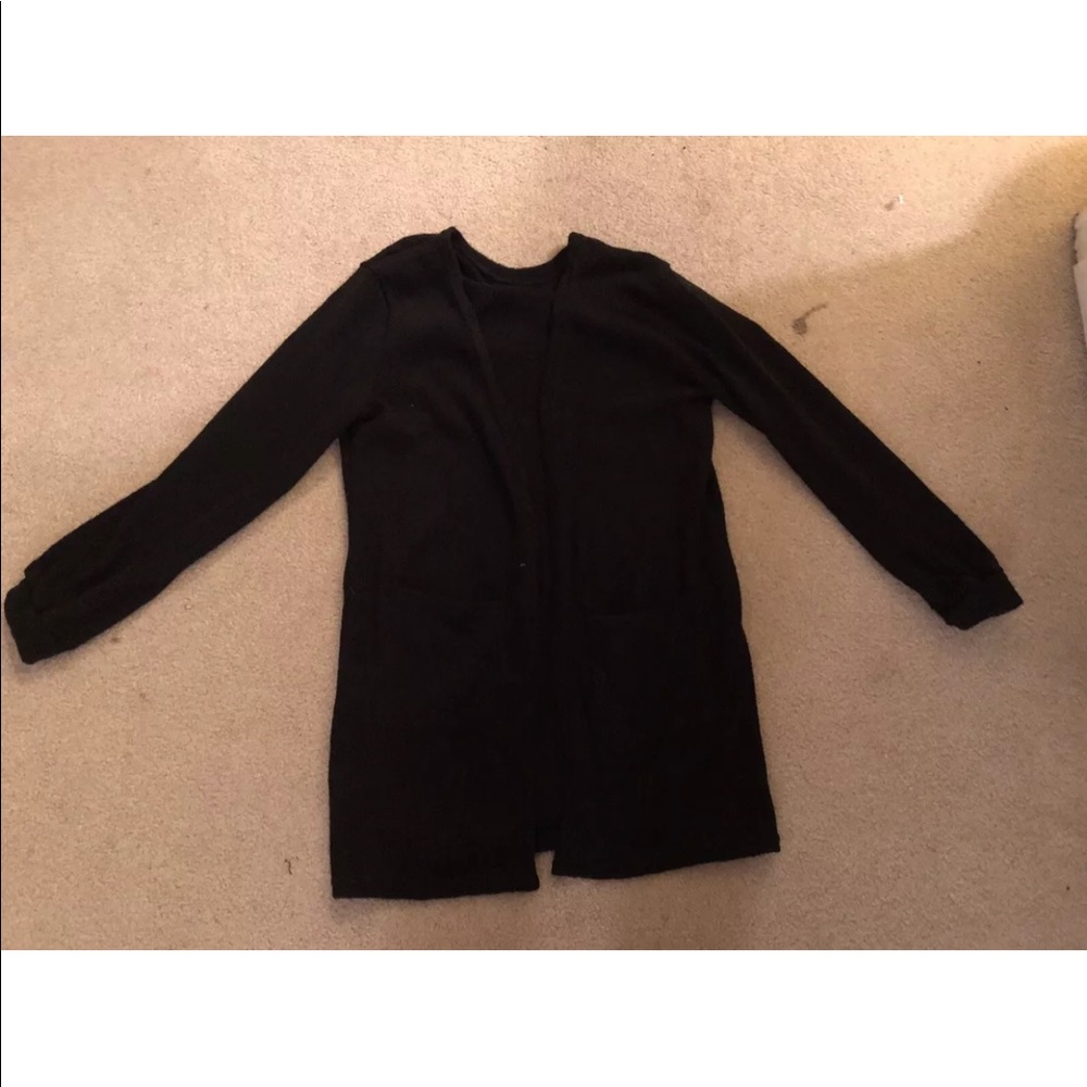 Black cardigan sweater