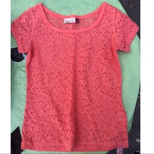 Coral t-shirt with flower design