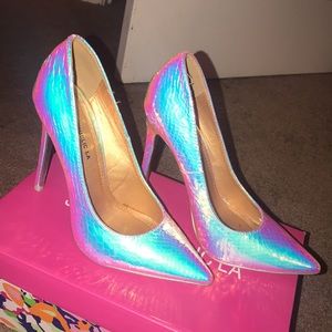 Iridescent heels.