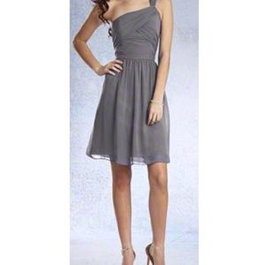 One Shoulder Cocktail Dress in Charcoal