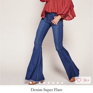 Free People Denim Super Flare Jeans
