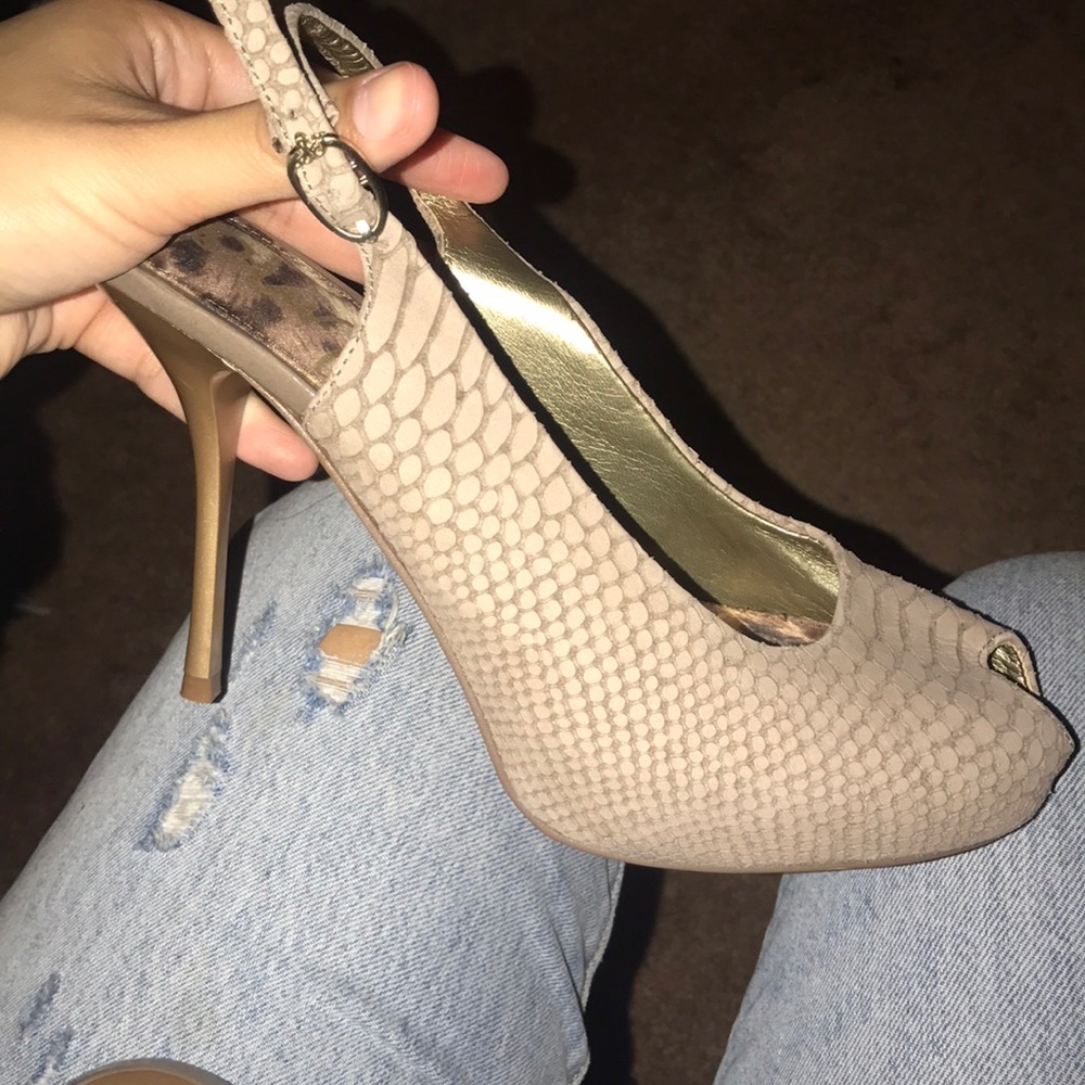 San edelman snake printed high heel