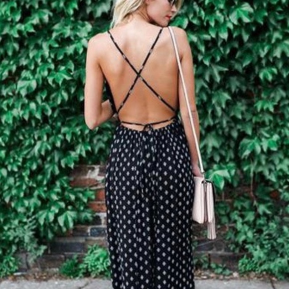 LAST ONE! Sexy and Flirty Deep V Plunge open back - Picture 2 of 5