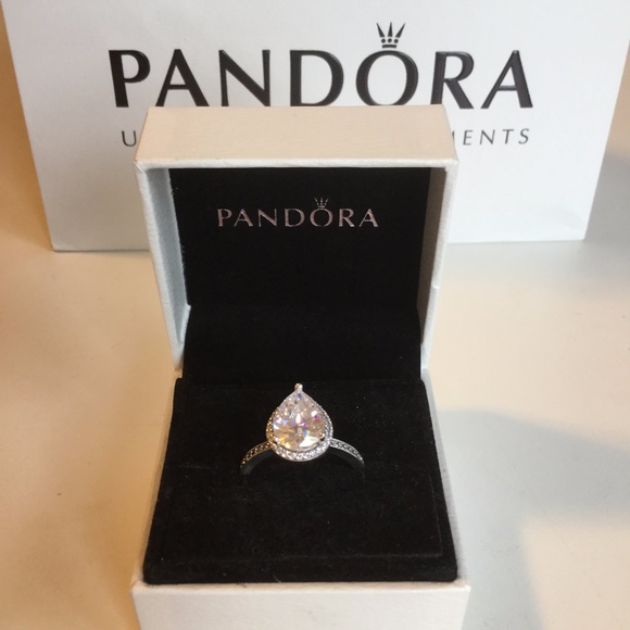 Pandora Radiant Teardrop CZ Ring NEW - Picture 3 of 7