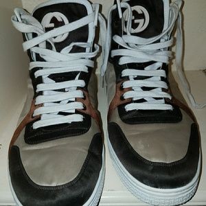 Brown hightop gucci shoes