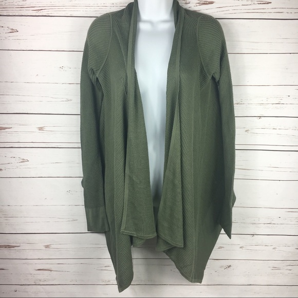 green waterfall cardigan