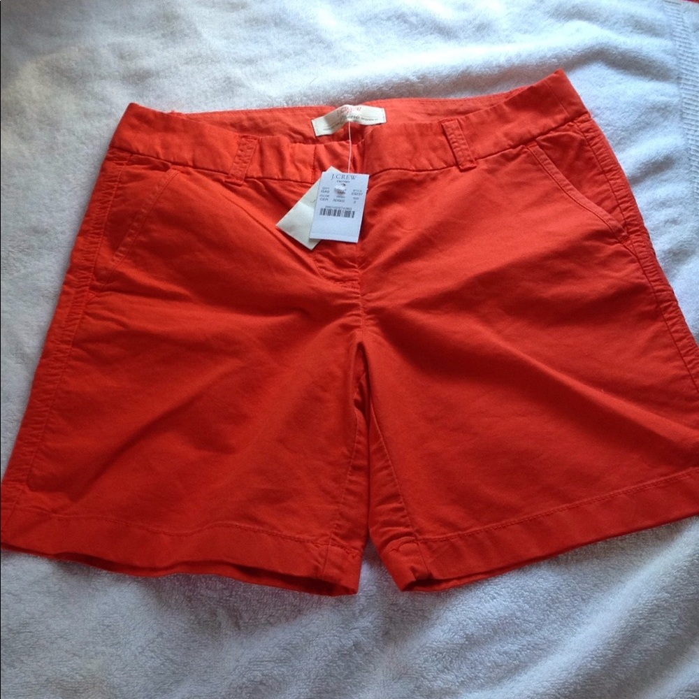 JCrew red chino shorts