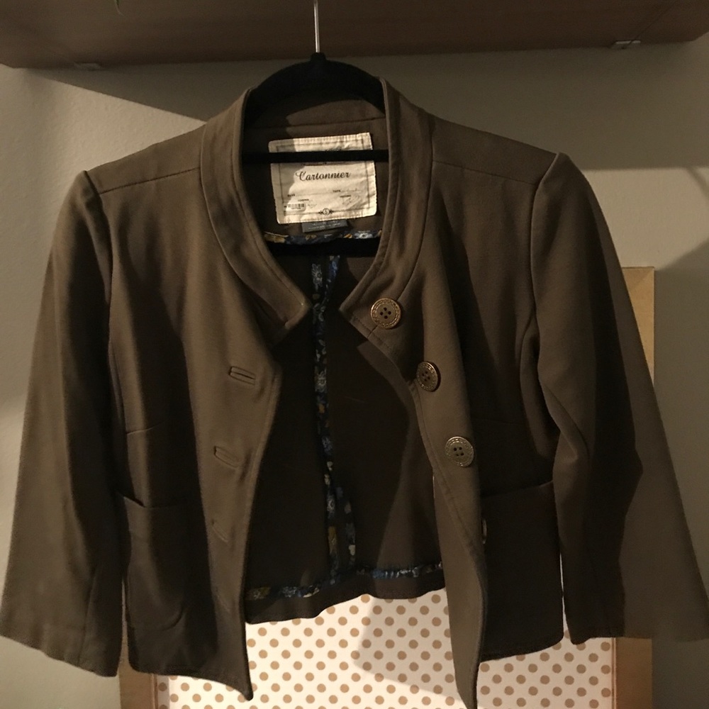 Anthropologie Olive Green Blazer